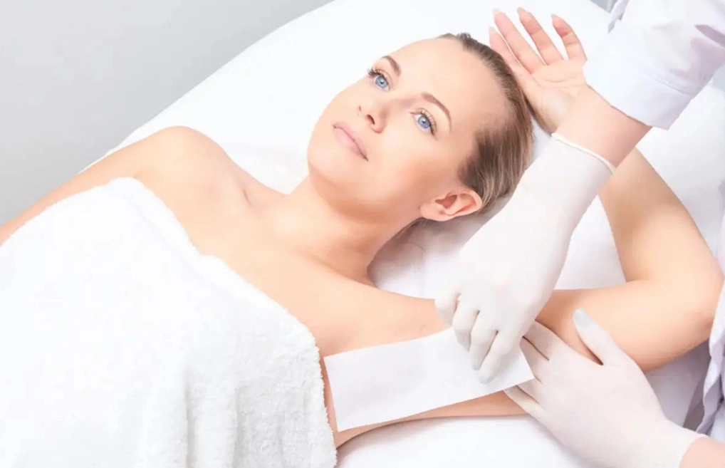 Underarm wax strip removal treatment at NY Brows